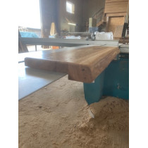 Eiche, Treppenstufe, Trittstufe, Holzstufe, Baumkante, vorne aufgedoppelt, Massivholz, 90x28x3/4,5cm